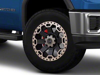 Black Rhino Warlord Matte Black with Machined Dark Tint 8-Lug Wheel; 18x9; -12mm Offset (20-25 Sierra 3500 HD SRW)