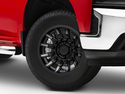Black Rhino Mission Matte Black with Machined Tinted Spokes 6-Lug Wheel; 18x9; -18mm Offset (19-25 Silverado 1500)