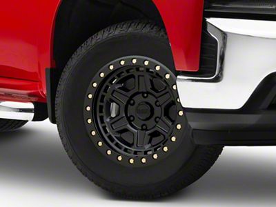 Black Rhino Reno Matte Black with Brass Bolts 6-Lug Wheel; 18x9.5; -12mm Offset (19-25 Silverado 1500)