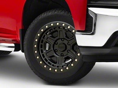 Black Rhino Reno Matte Black with Brass Bolts 6-Lug Wheel; 20x9.5; 12mm Offset (19-25 Silverado 1500)