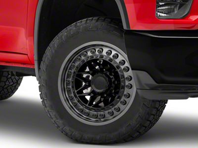 Black Rhino Alpha Matte Black with Gunmetal Lip 8-Lug Wheel; 20x10; -18mm Offset (20-25 Silverado 3500 HD SRW)