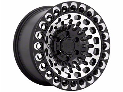 Black Rhino Labyrinth Gloss Black Machined 8-Lug Wheel; 17x9.5; -18mm Offset (07-10 Silverado 3500 HD SRW)