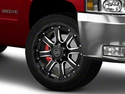 Black Rhino Sierra Gloss Black Milled 8-Lug Wheel; 22x10; -23mm Offset (07-10 Silverado 3500 HD SRW)