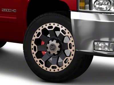 Black Rhino Warlord Matte Black with Machined Dark Tint 8-Lug Wheel; 20x9; 12mm Offset (07-10 Silverado 3500 HD SRW)
