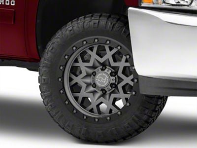 Black Rhino Sprocket Matte Gunmetal with Gloss Black Face 6-Lug Wheel; 20x9.5; -18mm Offset (07-13 Silverado 1500)
