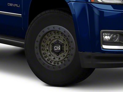 Black Rhino Barricade Olive Drab Green with Black Rock Guard 6-Lug Wheel; 17x8.5; -18mm Offset (15-20 Yukon)