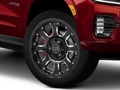 Black Rhino Sierra Gloss Black Milled 6-Lug Wheel; 22x10; 12mm Offset (21-26 Yukon)
