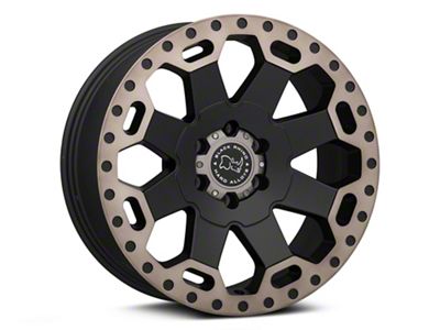 Black Rhino Warlord Matte Black with Machined Dark Tint Lip 6-Lug Wheel; 17x8; 52mm Offset (21-24 Yukon)