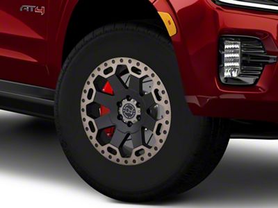 Black Rhino Warlord Matte Black with Machined Dark Tint Lip 6-Lug Wheel; 17x9; -12mm Offset (21-25 Yukon)