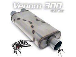 Black Widow Exhaust Venom 300 Series Single/Dual Muffler; 3-Inch Inlet/3-Inch Outlet (Universal; Some Adaptation May Be Required)