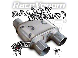 Black Widow Exhaust Angry Housewife Series Dual/Dual Muffler; 3-Inch Inlet/3-Inch Outlet (Universal; Some Adaptation May Be Required)