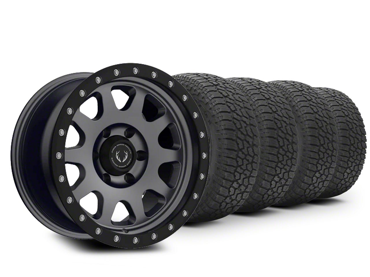 17×9 Blackhorn Offroad BH02 & 33in Falken All-Terrain Wildpeak A/T3W Tire Package (15-20 F-150)