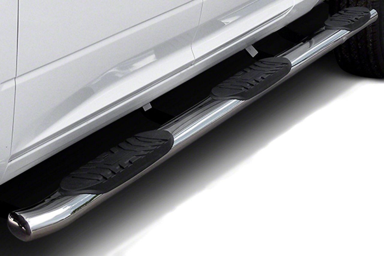 F250 Super Duty 5Inch Extreme WheeltoWheel Side Step Bars; Stainless Steel (1116 F250