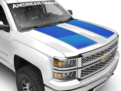 SEC10 Hood Decal; Blue (14-15 Silverado 1500)