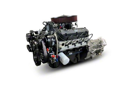 BluePrint Engines Bronco Edition Builder Series Small Block Ford 302 C.I. 365 HP Carbureted Crate Engine and 4R70W Automatic Transmission with Black Pulley Kit