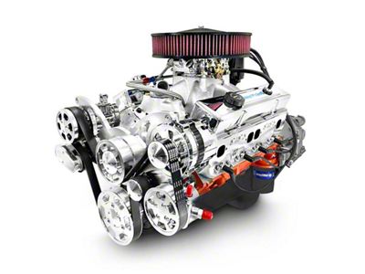 BluePrint Engines Standard Edition Builder Series Small Block Chevy 454 C.I. 563 HP Carbureted Crate Engine and TKX Manual Transmission with Polished Pulley Kit