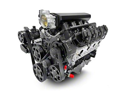 BluePrint Engines ProSeries LS BPE Block 376 C.I. 550 HP Deluxe Dressed Fuel Injected Crate Engine with Controller and Black Pulley Kit