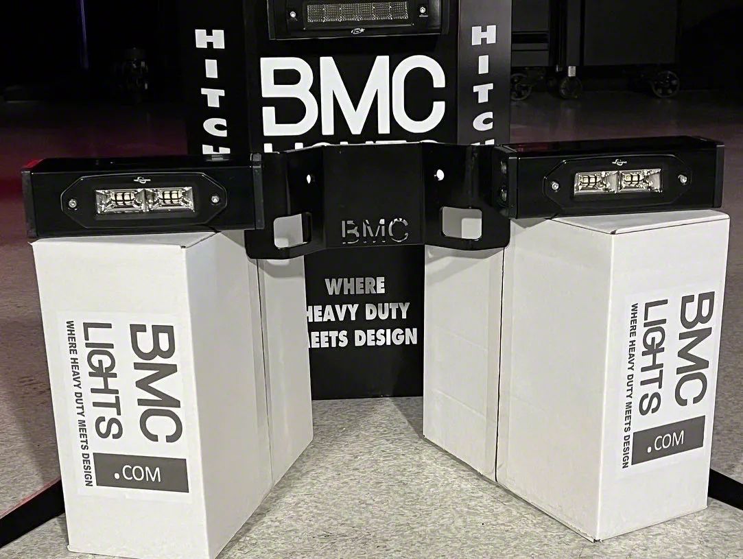 BMC Lights F150 3Inch Hitch Bar Lighting Kit with Race Sport 7Inch Blackout Series Lights