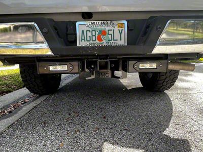 BMC Lights 3-Inch Hitch Bar Lighting Kit with Rigid 6-Inch Midnight Series SR-Q Pro Lights; Flood Beam (21-25 F-150)