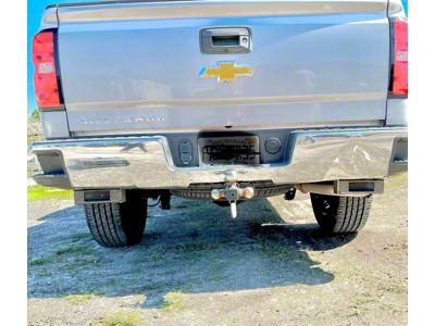 BMC Lights 3-Inch Hitch Bar Lighting Kit with Race Sport 7-Inch Blackout Series Lights; Flood Beam (14-18 Silverado 1500)