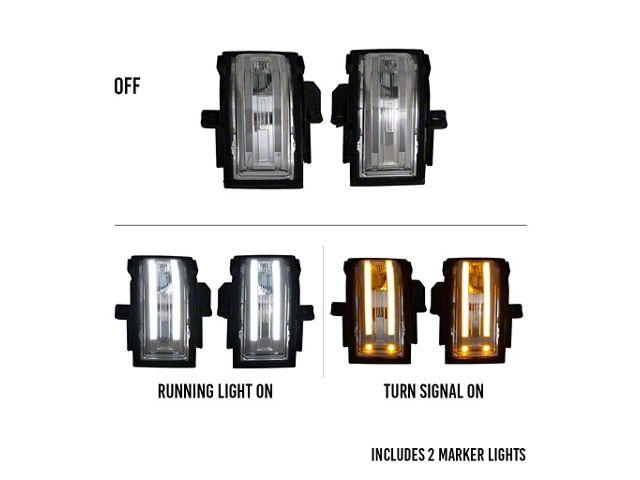 Boost Auto Parts Towing Mirror Lights with Clear Sequential Switchback Turn Signals and Spot Light (17-22 F-250 Super Duty)