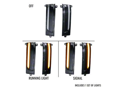 Boost Auto Parts Sequential Signal Towing Mirror Lights with Running Light; Clear (2025 RAM 1500)