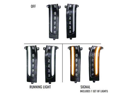 Boost Auto Parts Sequential Switchback Towing Mirror Lights with Spotlight; Clear (2025 RAM 1500)