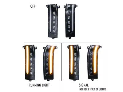 Boost Auto Parts Sequential Signal Towing Mirror Lights with Running Light and Spotlight; Clear (2025 RAM 1500)