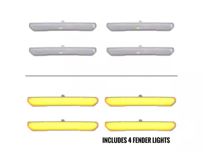 Boost Auto Parts Sequential Signal and Running Light Fender Lights; Frosted Lens; Amber (20-23 Sierra 2500 HD)