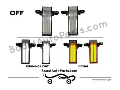 Boost Auto Parts Towing Mirror Light with Clear Sequential Switchback Turn Signals (15-19 Sierra 2500 HD)