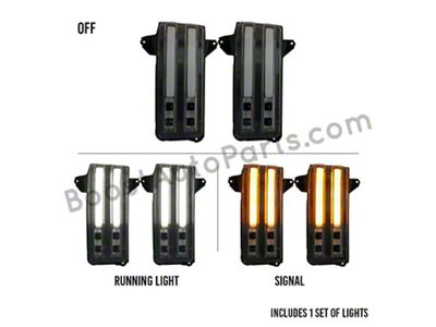 Boost Auto Parts Sequential Switchback Towing Mirror Marker Lights with Spotlight and Startup Sequence; Clear (20-26 Sierra 2500 HD)