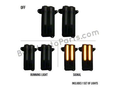 Boost Auto Parts Sequential Signal Towing Mirror Marker Lights with Spotlight; Smoked (20-26 Sierra 2500 HD)