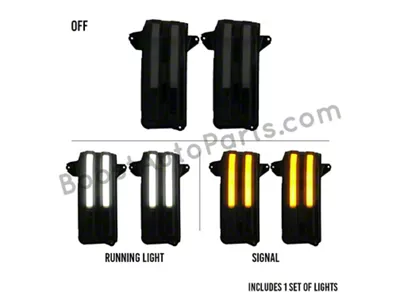 Boost Auto Parts Sequential Switchback Towing Mirror Marker Lights with Spotlight and Startup Sequence; Smoked (20-26 Sierra 3500 HD)