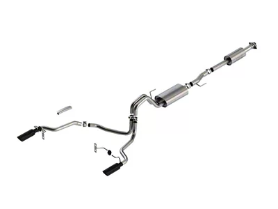 Borla Touring Dual Exhaust System with Black Chrome Tips; Rear Exit (21-25 2.7L EcoBoost F-150 w/o Factory Dual Exhaust)
