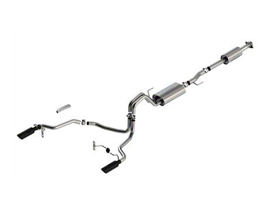 Borla Touring Dual Exhaust System with Black Chrome Tips; Rear Exit (21-24 2.7L EcoBoost F-150)