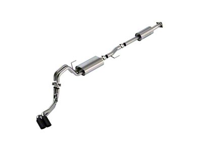 Borla Touring Dual Exhaust System with Black Chrome Tips; Same Side Exit (21-25 2.7L EcoBoost F-150 w/o Factory Dual Exhaust)