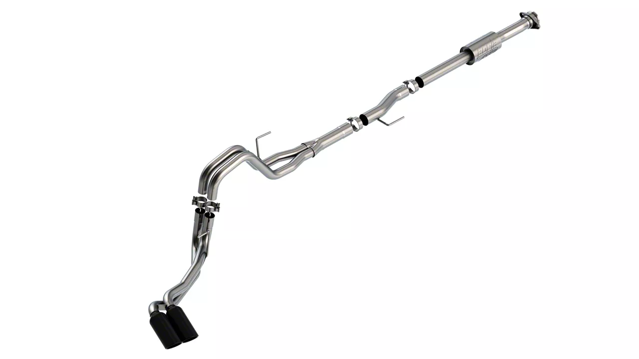 Borla F150 ATAK Dual Exhaust System with Black Chrome Tips; Same Side Exit 140872BC (2124 3.5L