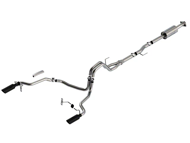 Borla S-Type Dual Exhaust System with Black Chrome Tips; Rear Exit (21-24 3.5L EcoBoost F-150, Excluding Raptor & Tremor)