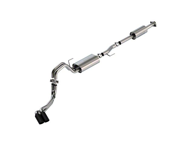 Borla Touring Dual Exhaust System with Black Chrome Tips; Same Side Exit (21-24 3.5L EcoBoost F-150, Excluding Raptor & Tremor)
