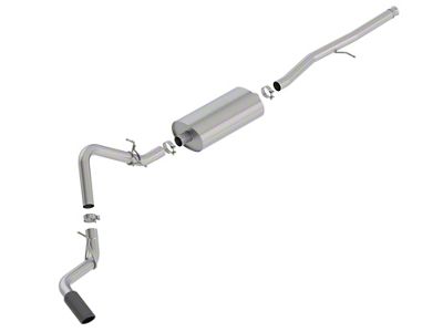 Borla Touring Single Exhaust System with Black Chrome Tip; Side Exit (19-24 4.3L Sierra 1500)