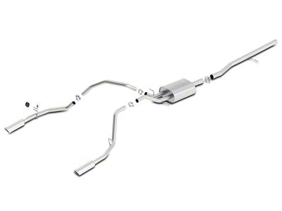 Borla ATAK Dual Exhaust System with Chrome Tips; Rear Exit (14-18 5.3L Sierra 1500)