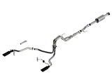 Borla ATAK Dual Exhaust System with Black Chrome Tips; Rear Exit (21-25 5.0L F-150 w/o Factory Dual Exhaust)
