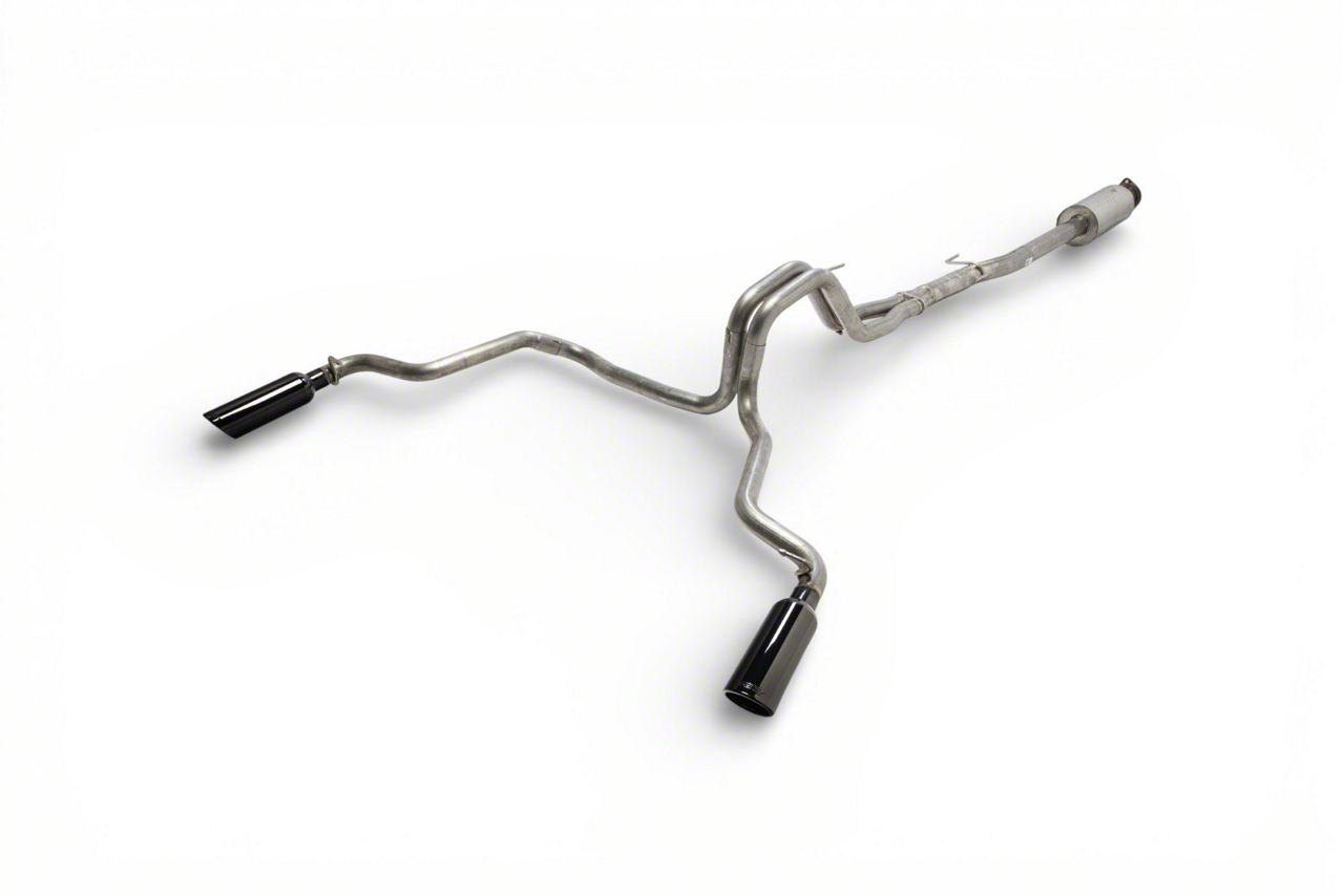 Borla F-150 ATAK Dual Exhaust System with Black Chrome Tips; Rear