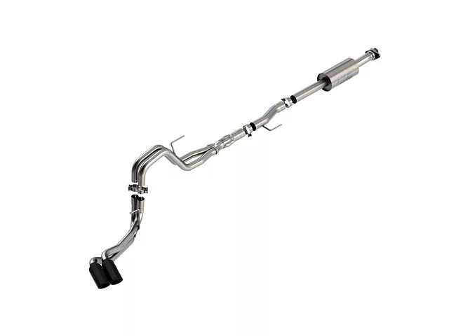Borla ATAK Dual Exhaust System with Black Chrome Tips; Same Side Exit (21-24 5.0L F-150, Excluding Tremor)