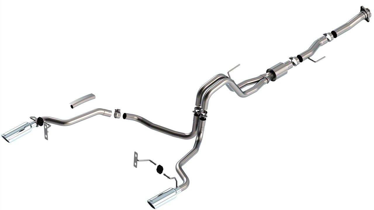 Borla ATAK Dual Exhaust System with Chrome Tips; Rear Exit (21-24 5.0L F-150)