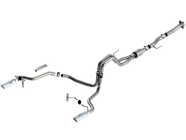 Borla ATAK Dual Exhaust System with Chrome Tips; Rear Exit (21-24 5.0L F-150)