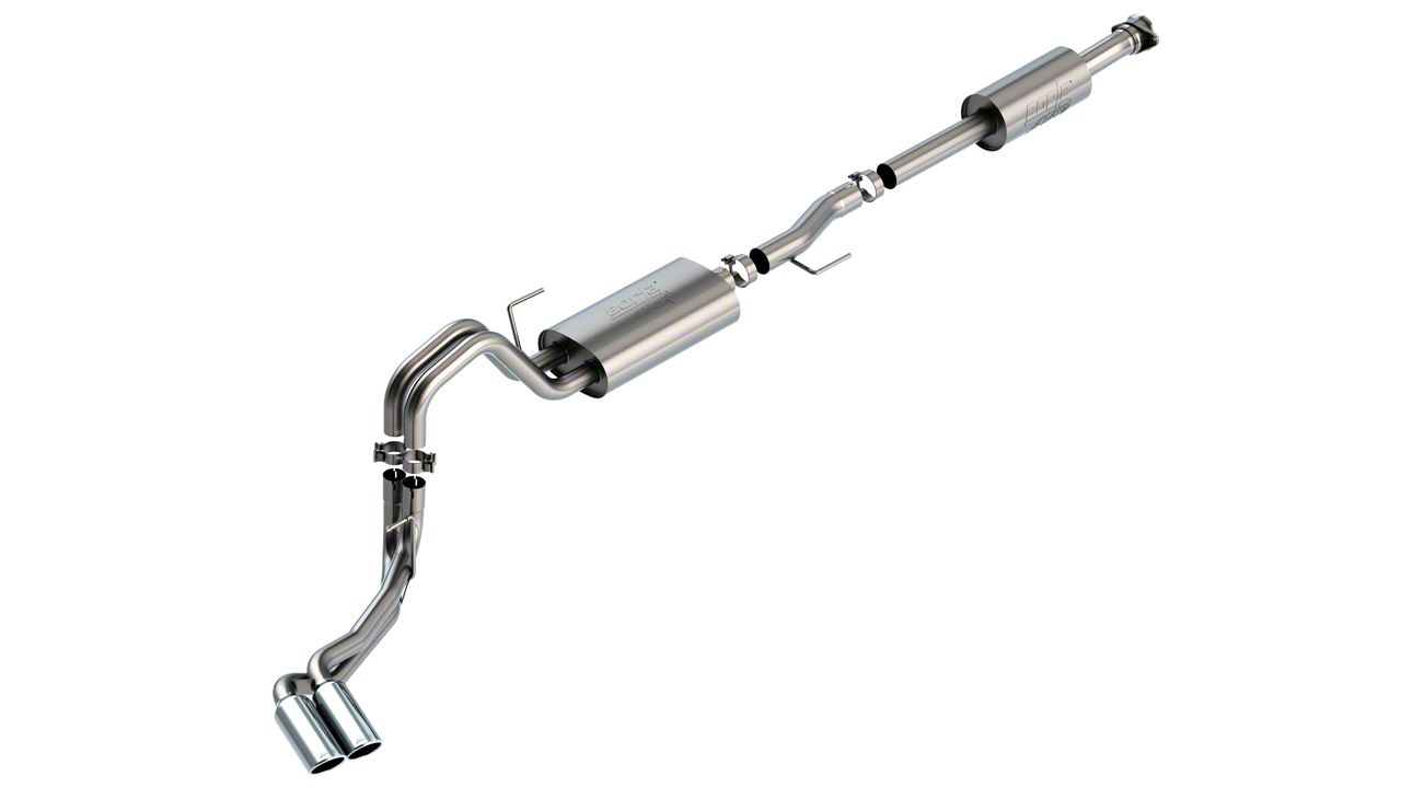 Borla ATAK Dual Exhaust System with Chrome Tips; Same Side Exit (21-24 3.3L F-150)