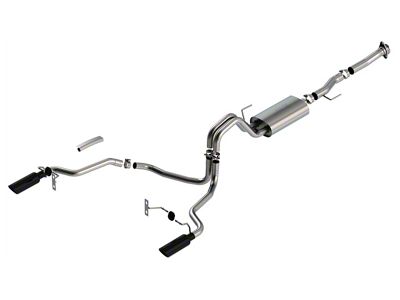 Borla S-Type Dual Exhaust System with Black Chrome Tips; Rear Exit (21-25 5.0L F-150 w/o Factory Dual Exhaust)