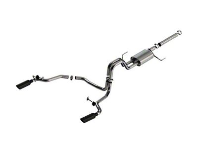 Borla S-Type Dual Exhaust System with Black Chrome Tips; Rear Exit (21-25 3.5L PowerBoost F-150)