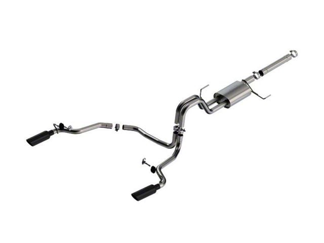 Borla S-Type Dual Exhaust System with Black Chrome Tips; Rear Exit (21-24 3.5L PowerBoost F-150)